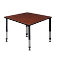Kee Square Tables > Height Adjustable > Square Classroom Tables, 36 X 36 X 23-34, Wood|Metal Top TB3636CHAPBK